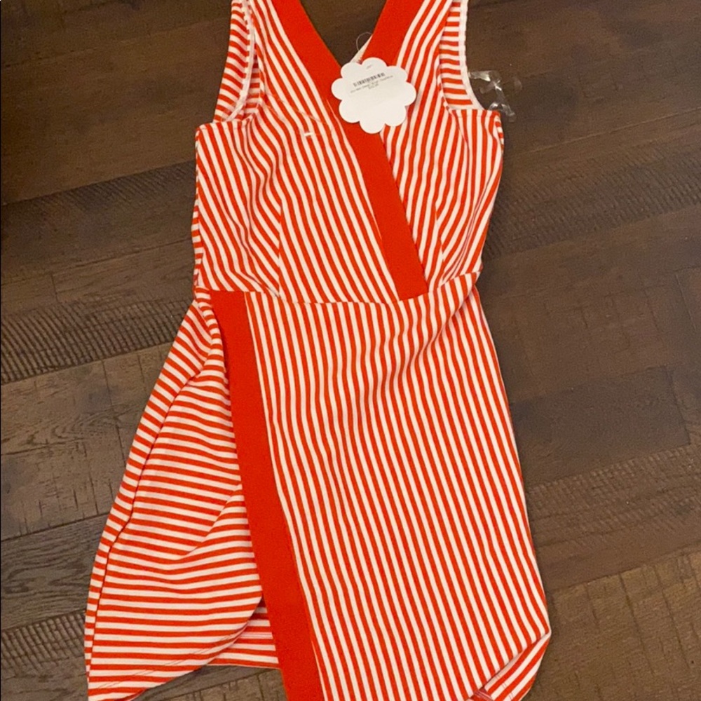 mini red white dress